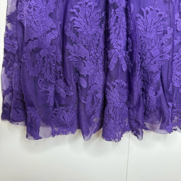 Free People Reign Over Me Purple Violet Lace Overlay Mini Dress - Size 2 - Picture 7 of 12